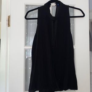 Black open cut shirt from Franchesca's
